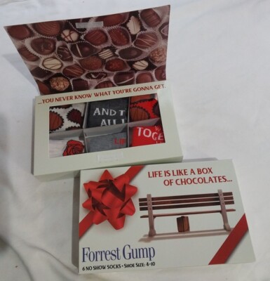 Forrest Gump 6 Pr Womens Socks Life Is Like a Box of Chocolates Valentines Gift