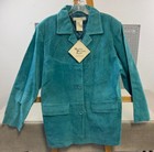 Jessica Holbrook Womens Machine Washable Suede Turquoise Blazer Jacket Sz M NWT