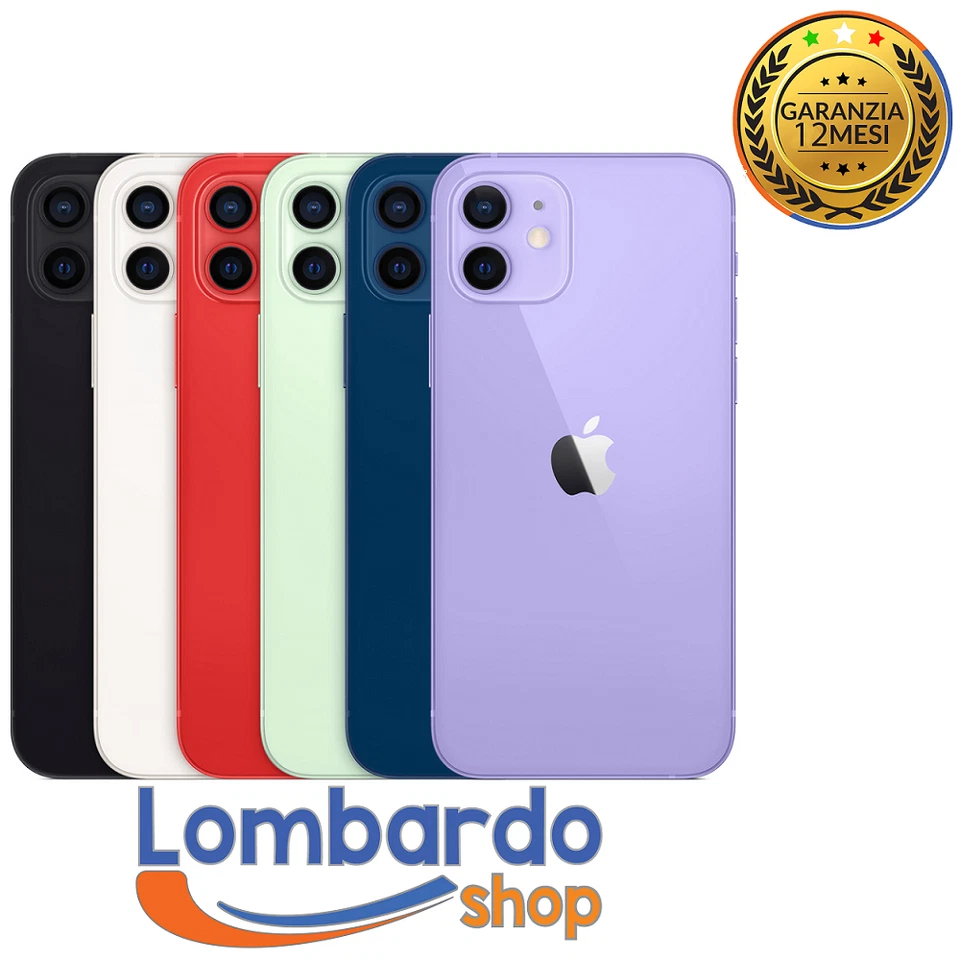 APPLE IPHONE 12 RICONDIZIONATO 128GB ECCELLENTE BIANCO NERO ROSSO VERDE BLU