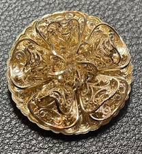 Vintage Gold Tone Filigree Scarf Clip-Western Germany