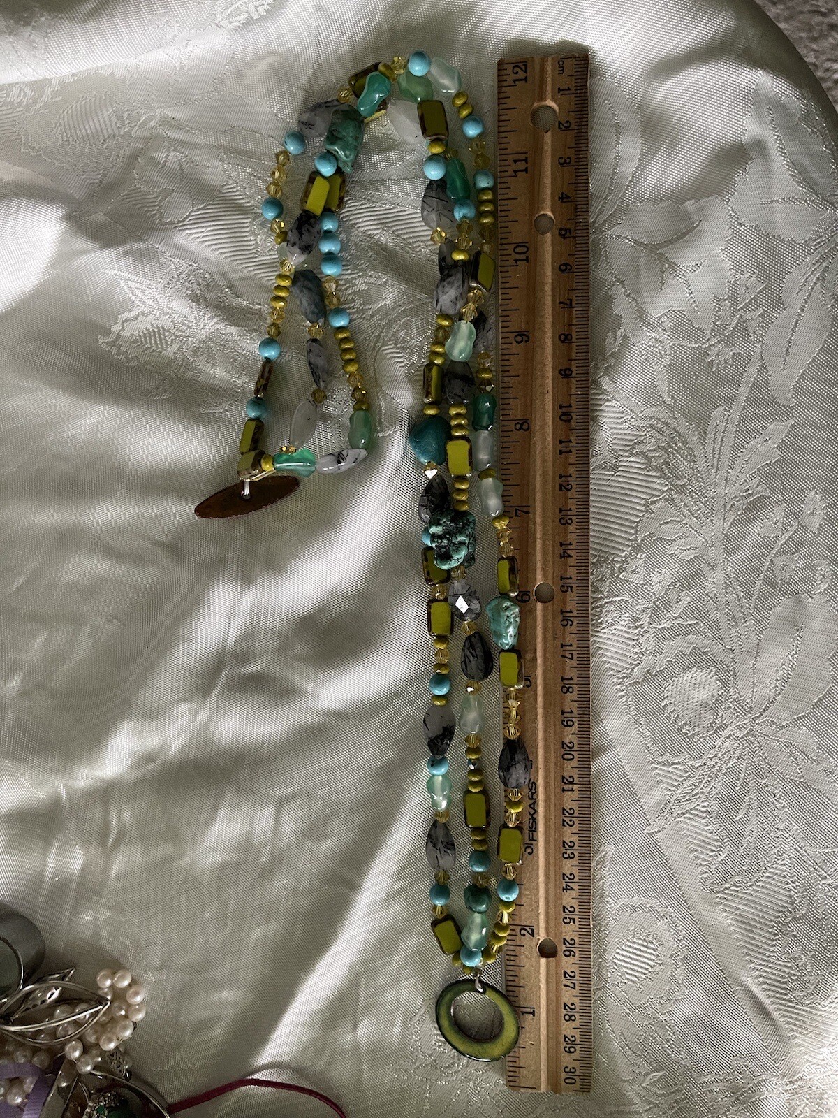 Unique 3 Strand Multi Stone Quartz Turquoise Crys… - image 4