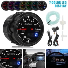Universal Car Digital & Pointer 7 Color LED Turbo Boost Gauge Psi Pressure Meter