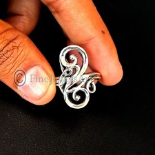 Retired Long Ornate Scroll Rings 925 Silver Handmade Unisex Rings MR272