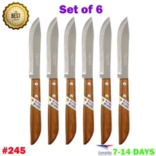 Set of 6 Kitchen Knife Butcher Knives Steak Knife 5" No. 245 Lightweight Stainle