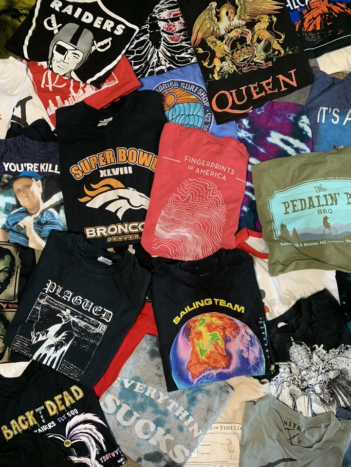 Lote de 5 camisetas bandas deportivas aleatorias películas de colección cultura pop ropa callejera WWE Y2K arte Foto 3 de 4