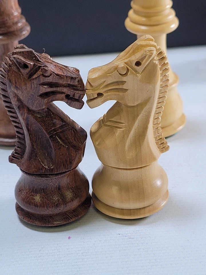 The Chess Store 3 Inch Golden Rosewood Chess Pieces Set Wooden (Box #8) - Image 3 of 4