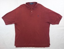 Vintage Ralph Lauren Polo Shirt Mens XL Classic Golf Faded Burgandy USA Made