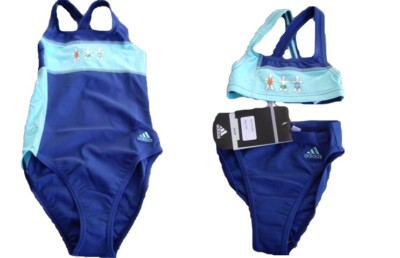 Adidas Mädchen Bikini Badeanzug blau türkis neu
