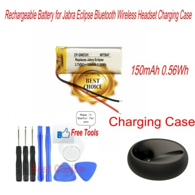 For Jabra Eclipse Wireless Headset Charging Case 150mAh Battery 