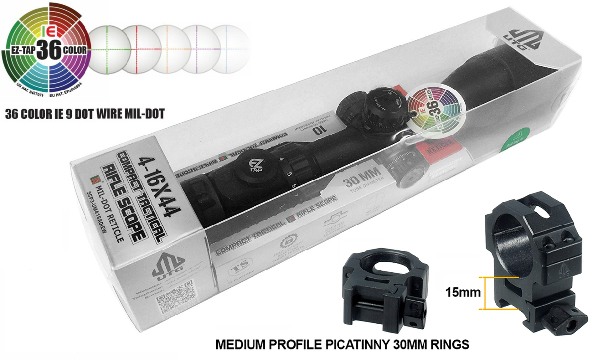 UTG Accushot 4-16X44 36Color Mil-Dot Reticle Compact