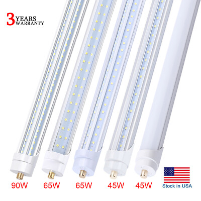 8FT Led Tube Light Bulb 90W 65W 45W T8 FA8 Single Pin Led Shop Light 6000K 5000K