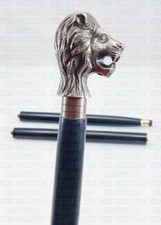 New Vintage Antique Lion Head Handle Knob Victorian Wooden Walking Cane Stick