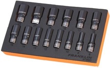 FRANKIN 6 POINT 3/8DR SEMI DEEP THIN WALL IMPACT SOCKETS 8MM - 22MM XFI6SD