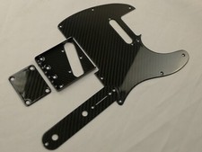 Carbon Fiber Tele Bridge Pickguard Control Plate Neck Plate Set Glossy
