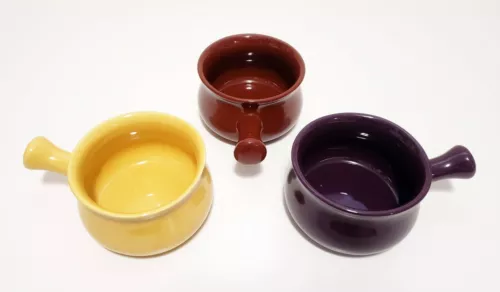 Buchase Stoneware Soup Chili Bowl Crock With Handle Set Of 3 Excellent Condition