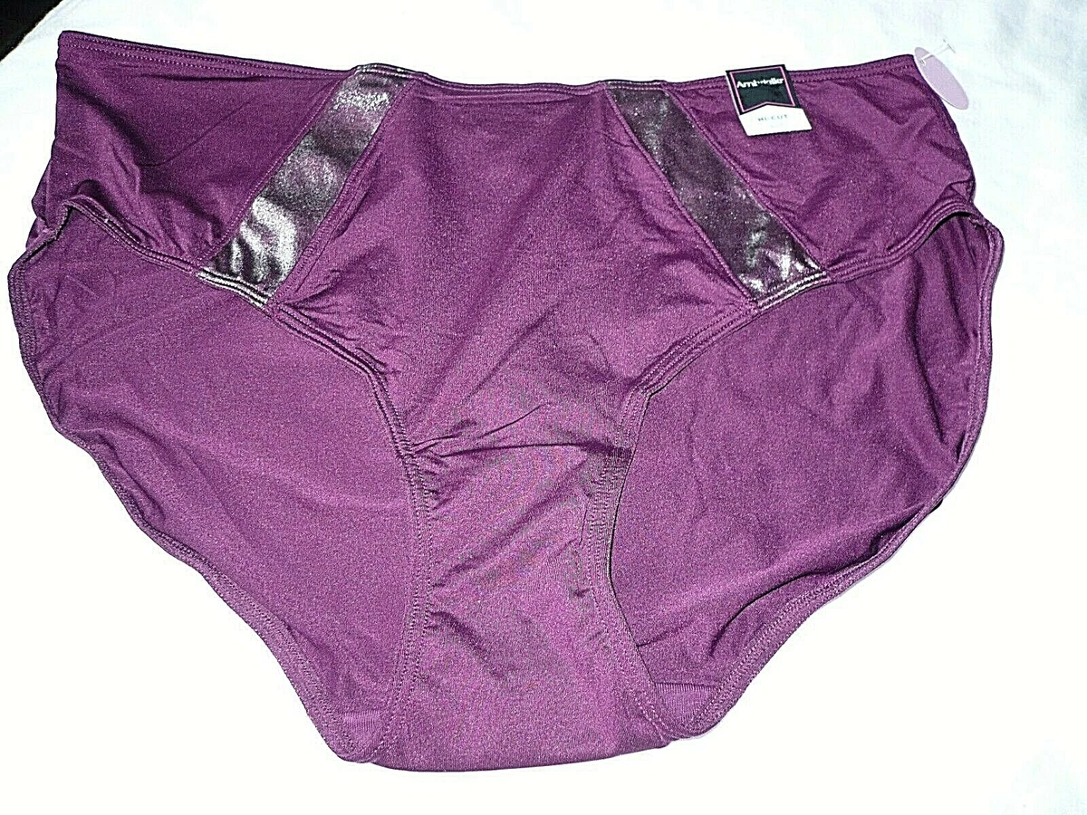 Ambrielle Women's Hi-Cut Panty Size Medium/6 Pickled Beet 1 Pair Shimmer  Insets