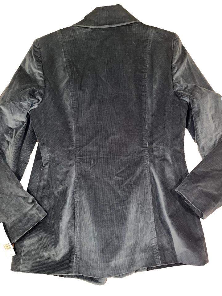Blazer para mujer Dana Buchman azul pizarra doble botonadura talla 10 forrado de pana nuevo con etiquetas Foto 2 de 4