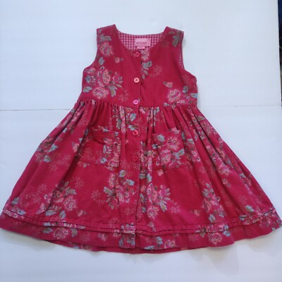 open lace back dress Vintage 90's Red Cord Pinafore Dress