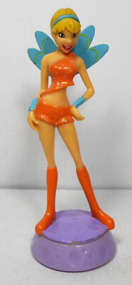 RAINBOW 2006 WINX CLUB 4.5'' STELLA FAIRY DOLL - PVC FIGURE FIGURINE ON STAND