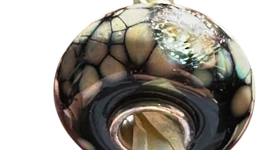 Genuino Trollbeads Retirado Flor Negro Mosaico Cuentas Vidrio de Murano Único en su Clase Foto 2 de 4