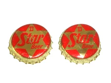 Vintage Lot of 2 Dubuque Star Beer Cork Lined Crown Bottle Caps Dubuque, Iowa