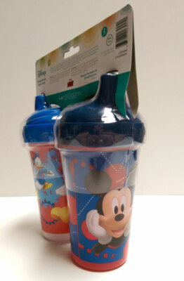 Disney Mickey Mouse Clubhouse Sippy Cups Blue/red 2 Count for sale