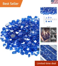 10-Pound Cobalt Blue Reflective Fire Glass for Elegant Fire Pits and Fireplaces
