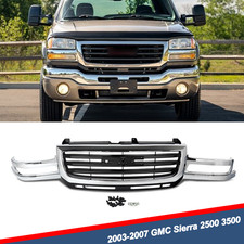 Chrome Black Front Bumper Grille Assembly For 2003-2007 Gmc Sierra 2500 3500 Hd Chrome Black Front Bumper Grille Assembly For 2003-2007 Gmc Sierra 2500 3500 Hd