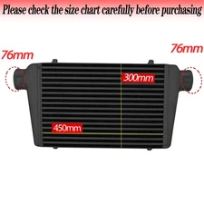 Aluminum Front Mount Intercooler  3" (76mm) Inlet & Outlet  450 x300 x76mm Core