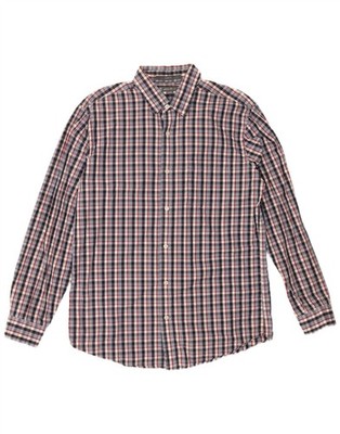 EDDIE BAUER Herren Hemd Classic Fit mittelblau kariert Baumwolle AG11