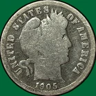 1905-S Barber Dime Good G Coin #38840