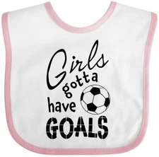 Inktastic Girls Gotta Have Goals- Soccer Baby Bib Sports Girl Fan Cheer High Net