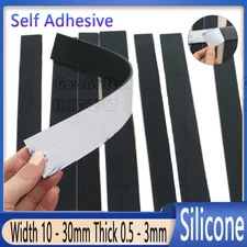 Self Adhesive Silicone Rubber Seal Strip Pads Gasket Width 10-30mm Thick 0.5-3mm