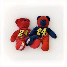 NASCAR Plush Bear Lot Collectible 7" - Jeff Gordon DuPont 24 Red  Flame   