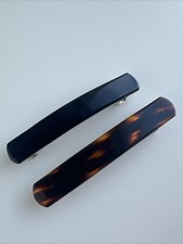 Vintage Made in France  Goody Brown  Black barrette set hair clips 3  