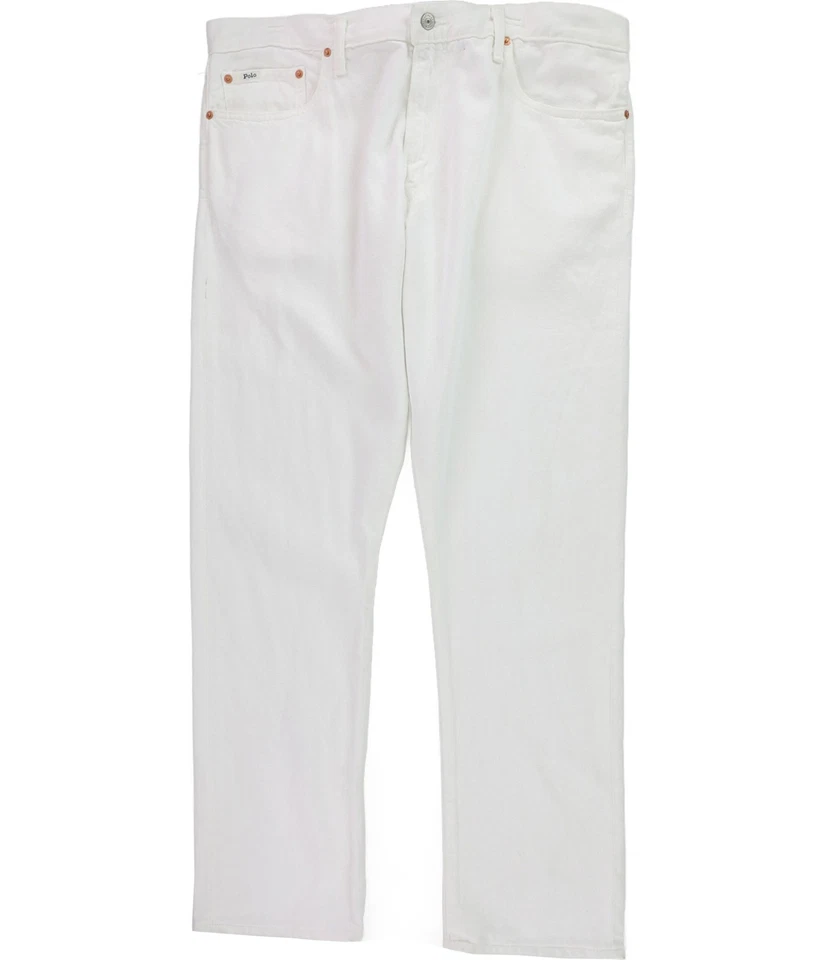 Jeans Ralph Lauren Para Hombre Calce Ajustado Sólido, Blanco, 40W x 32L