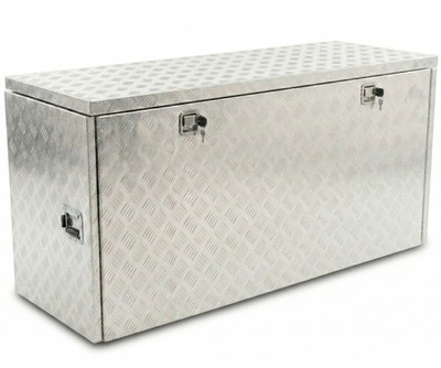 Truckbox Pritschenbox Deichselbox Aluminium Riffelblech 148x44x64cm Alubox Kiste