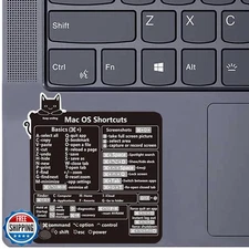 Mac Shortcut Sticker - Mac OS Shortcuts Sticker (M1+Intel), Laptop Keyboard S