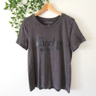 Lucky Brand Women's Dark Gray Gothic Short Sleeve Tee Shirt Size Medium