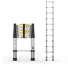 Telescoping Extension Ladder 10.5FT, Aluminum Telescopic Ladders with Carry Bag