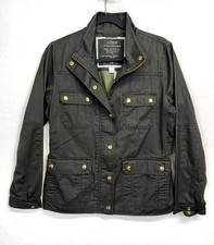 Vintage J. Crew Medium Relaxed Boyfriend Field Jacket Dark Green Cotton Military