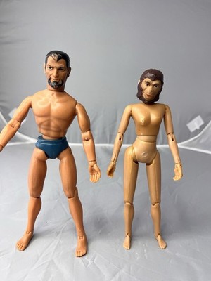 Pair Of Vintage 1970s Mego Star Trek Klingon And Planet Of The Apes Zira Figures