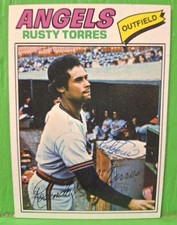 RUSTY TORRES - SIGNED 1977 TOPPS Card #224 CALIFORNIA ANGELS MLB 