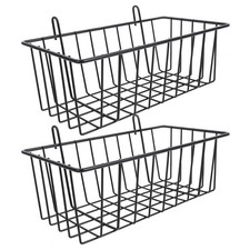 2pcs Wire Hanging Baskets for Pegboard and Grid Walls Robust Iron Metal Stora...