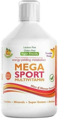 Swedish Nutra Mega Sport Multivitamin Liquid Orange 500ml