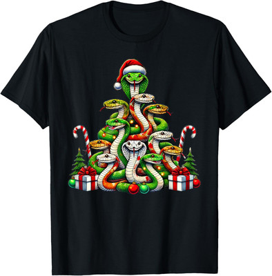 Snake Christmas Tree Funny Snake Xmas T-Shirt