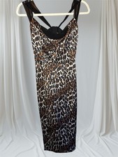 Betsey Johnson Leopard Print Silk Wiggle Dress As0 Amy Winehouse Sz 2 Nwt 32/24”