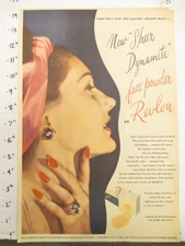 newspaper ad 1945 American Weekly REVLON Sheer Dynamite make up cosmetics