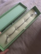 Swarovski Emily Tennis Bracelet Round Cut, White, Rhodium-Plated