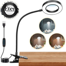 10X Magnifying Glass with Light, Clip on Mganifier with Light, 48 LED Desk Magni